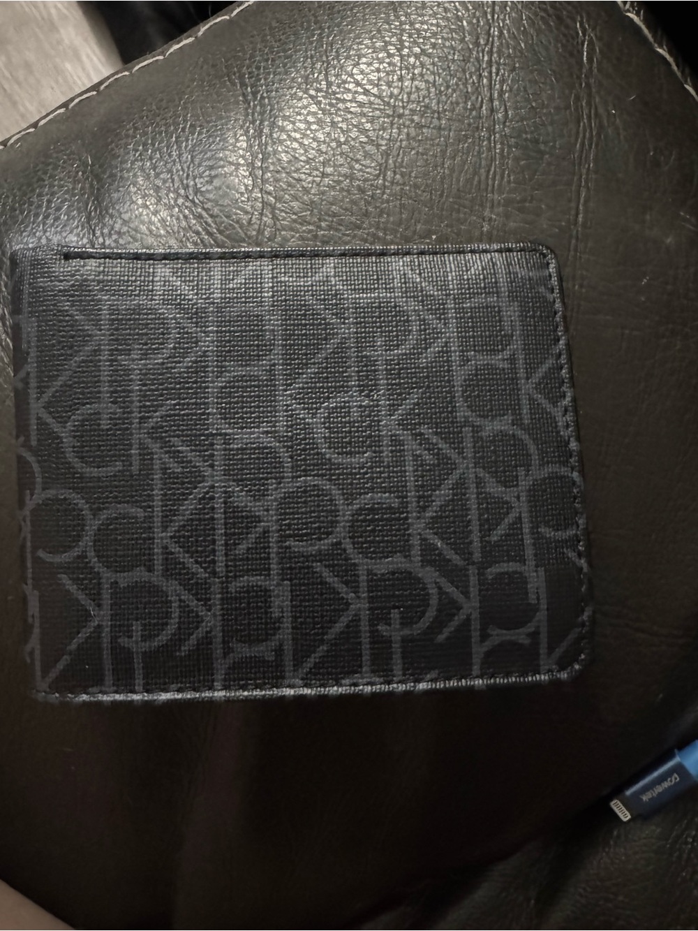 Calvin Klein Black Monogram Card & Key Holder